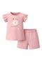 Girl's Summer Shorts Set Cotton Soft Textured T-Shirt Shorts Casual Stylish Combination 1-2-3-4 Years Old - 2