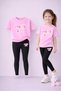Girl's T-Shirt Leggings Set 100% Cotton Flexible Comfortable Casual Sports Mommy and Daughter Combination