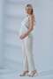 Maternity Flexible Waistband Adjustable Waist Mom Fit Classic Gabardine Trousers Cream - 6