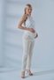 Maternity Flexible Waistband Adjustable Waist Mom Fit Classic Gabardine Trousers Cream - 5
