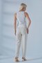 Maternity Flexible Waistband Adjustable Waist Mom Fit Classic Gabardine Trousers Cream - 7