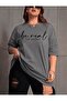 Be Real Women's Large Size Oversized Printed Crew Neck Cotton T-Shirt Relaxed Fit Unisex Sevgili Ko