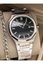 Men's Wristwatch, Silver Color Steel Band, Black Dial with Calendar, Stylish Box+ Chain Bracelet - 4