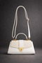 Women's Hand and Shoulder Bag Small Size Stylish Bag with Flap Adjustable Strap Cream White Bitter Coffee - 8