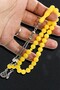 Certified Globe Cut, Skillfully Crafted, Crimped Fire Amber Prayer Beads - 3