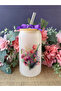 Bamboo Lid Ice-Cold Glass Cup with Straw, Dear Mom, Mother's Day, Gift for Mom - 2
