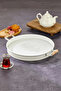 Metal Serving Tray with Wooden Handles 37 cm – Decorative Patterned Matte Black / White Presentation - 7
