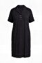 Women's Plus Size Collar Detail Sho Fabric Black Dress - 7