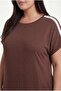 Women's Plus Size Dot Stone Printed Striped Sho Fabric Wide Fit Brown Dress - 5