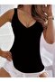 Women's Strappy Wide V-Neck Viscose Blouse - 2