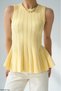 Women's Waist-Slit Flounce Sleeveless Knitwear Blouse - 3