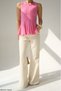 Women's Waist-Slit Flounce Sleeveless Knitwear Blouse - 3