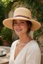 Women's Camel Faux Leather Belt Detailed Beach Hat |   Wide-Brimmed Trendy Model - 5