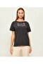 Women's Stone Detailed Logo Patterned Cotton Round Neck Short Sleeve Gray T-Shirt