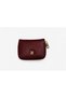 Burgundy Color Zipper Closure Accordion Card Holder