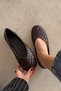 Luna Brown Knitted Ballerinas - 2