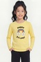 Round Neck Long Sleeve Girls' Sweatshirt with Print Detail