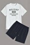 Printed Tracksuit Set - T-Shirt & Shorts - 2