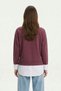 Burgundy Crew Neck Garnished Blouse 8375 - 3