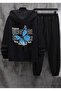 Printed Unisex Hooded Tracksuit Set