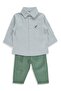 Baby Boy Dinosaur Embroidered 6-18 Months Set - Khaki