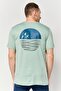 Men Crew Neck Embroidered Logo Short Sleeve T-Shirt, Sage Green - 4