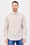 Jeans Men Regular Fit Long Sleeve Plain Casual Shirt, Beige