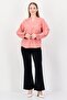 Women Split Neck Embroidered Long Sleeve Blouse, Old Rose - 4