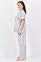 Women 2 Pcs Heather Short Sleeve Shirt And Pants Pajama Set, Grey - 3