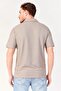 Men Regular Fit Textured Short Sleeves Polo Shirt, Grey - 4
