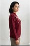 Women's Washable Feathered Floral Embroidered Sports Blouse Tunic - 2