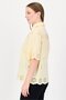 Women Spread Collar Short Sleeve Textured Shirt, Light Yellow - 2
