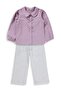 Bow Tie Shirt and Pants Double Set for 2-5 Years - Lilac