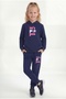 Lets Go Girl Print Detailed Kangaroo Pocket Hooded Girls' Tracksuit Set - 2