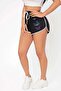 Printed Ribbed Combed Cotton Slit Drawstring Mini Shorts Eyaxx Sportwear Company