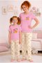 Mother-Daughter (Combined You Make Your Own, One Product Price) Short Sleeve Long Bottom Combed Cotton Pajama Set