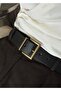 Lura Black Faux Leather Knitted Pattern Belt 100 cm - 4