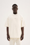 Men's Metal Label Jacquard Oversize T-Shirt Ecru