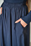 Women's Crinkled Flared Maxi Skirt Navy Blue - 8