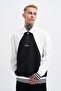 Men's Embroidered Detailed Polo Sweatshirt Black-Ecru