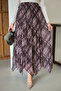 Women's Plaid Pattern Stitching Detailed Side Lace-Up Chiffon Maxi Skirt Brown - 5