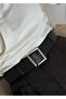 Lura Black Faux Leather Knitted Pattern Belt 100 cm