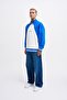 Men's Embroidered Detailed Polo Sweatshirt Ecru-Light Blue - 6