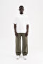Men's Jacquard Baggy Jean Trousers Khaki - 6