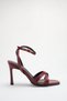 Mindy Women's Burgundy Cross-Strapped Ankle High Heel Shoes - 5