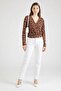 Women V Neck Long Sleeve Floral Print Blouses, Multicolor