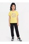 Round Neck T-Shirt Long Sweatpants Print Detailed Girls' Top and Bottom Set