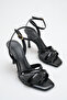Mindy Women's Black Cross-Strapped Ankle High Heel Shoes - 3