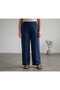 Women's Large Size Crepe Fabric Elastic Waist Pocketed Lycra Wide Leg Pants - 2