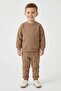 Toddlers Boy 2Pcs Brand Logo Long Sleeve Sweatshirt With Jogger Pants Set, Brown